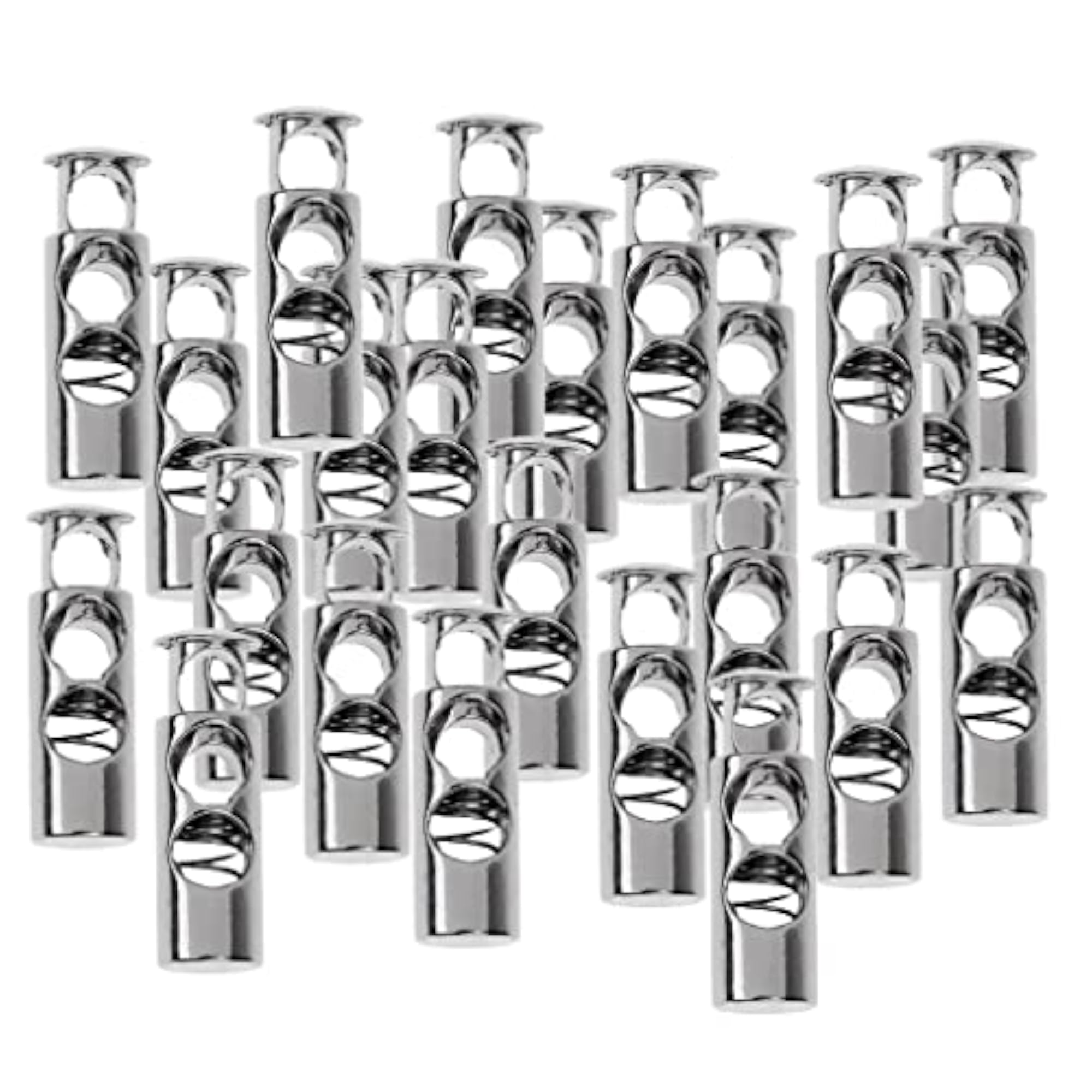 Metal Barrel String Cord Locks 2 Hole Toggle Spring Clasp Stop